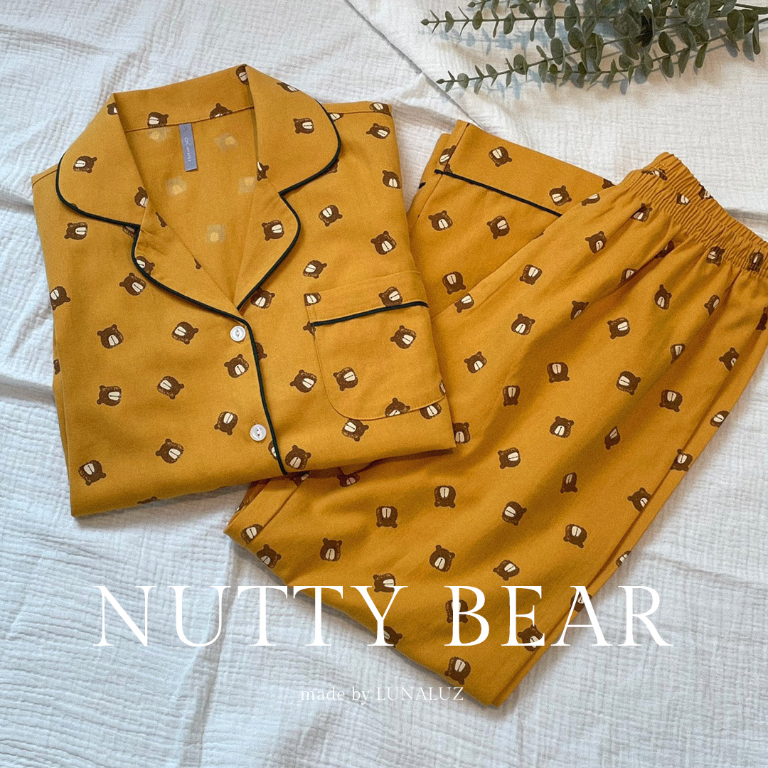 [Sale] Women&#039;s Naughty Bear Gabardine Cotton Top and Bottom (Long Sleeve Collar Type) 21-06531