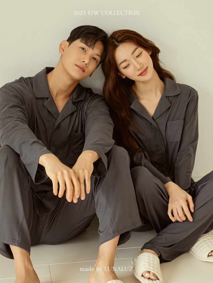 [100 men are sold out]Couple Maran polyester spandex top and bottom (long-sleeved collar type) 21-06251